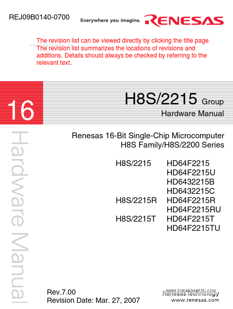 HD64F2215 Renesas Technology
