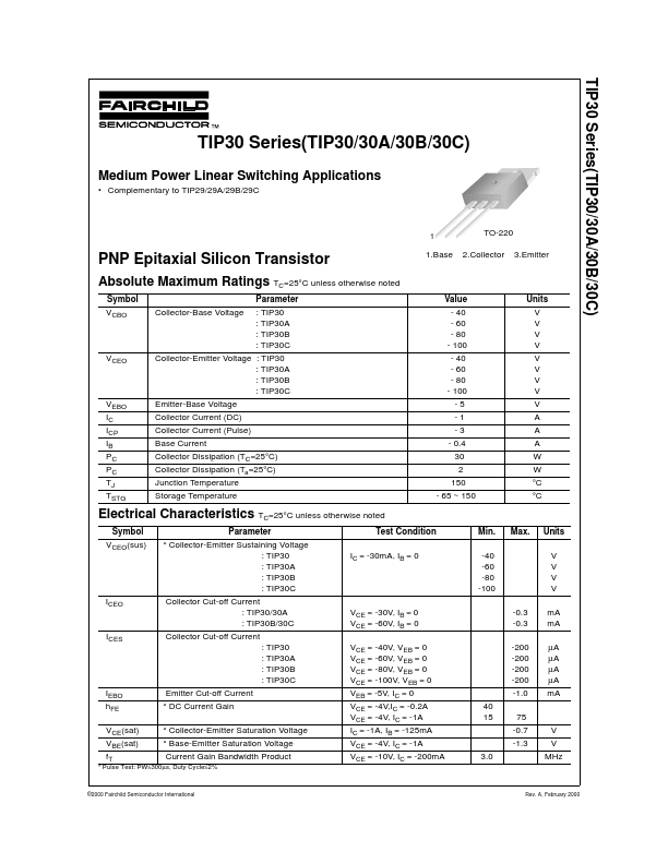 TIP30 Fairchild Semiconductor