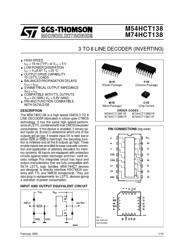 M54HCT138 ST Microelectronics