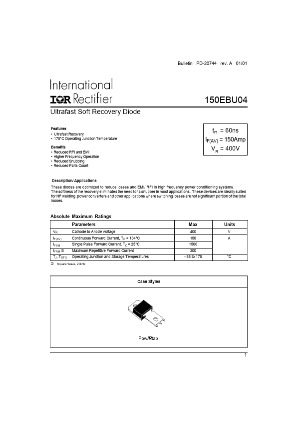 150EBU04 International Rectifier