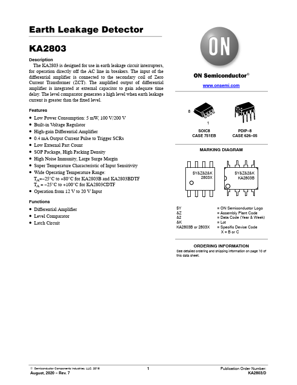 KA2803 ON Semiconductor