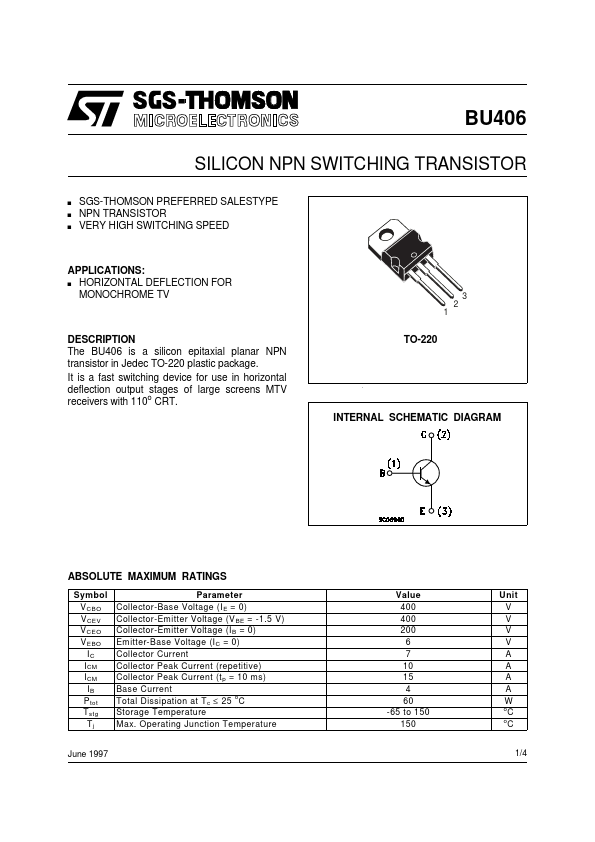 BU406 ST Microelectronics