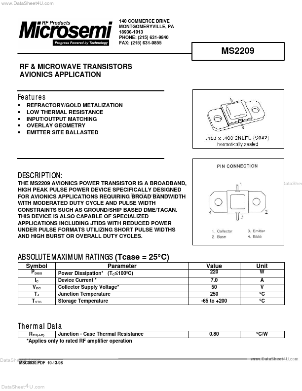 MS2209 Microsemi Corporation
