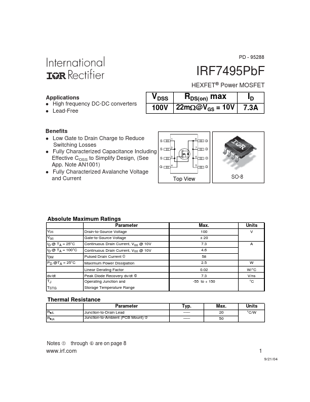 IRF7495PBF International Rectifier