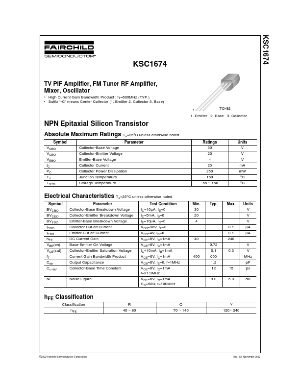 KSC1674 Fairchild Semiconductor
