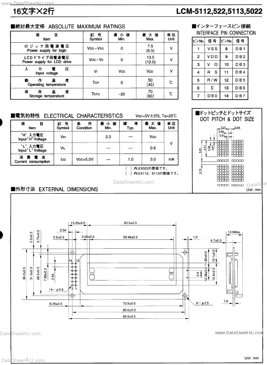 LCM-5022 Sanyo Electric