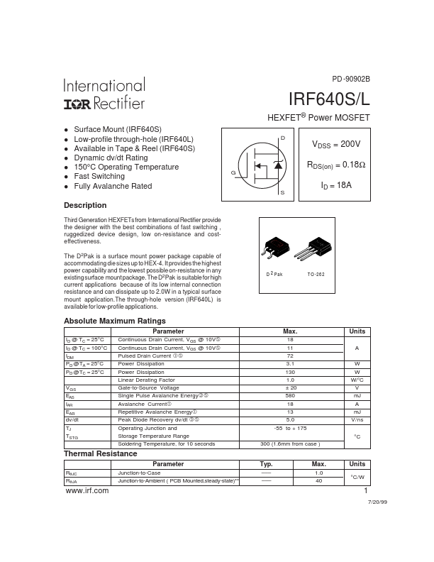 IRF640S International Rectifier