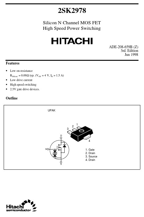 2SK2978 Hitachi Semiconductor