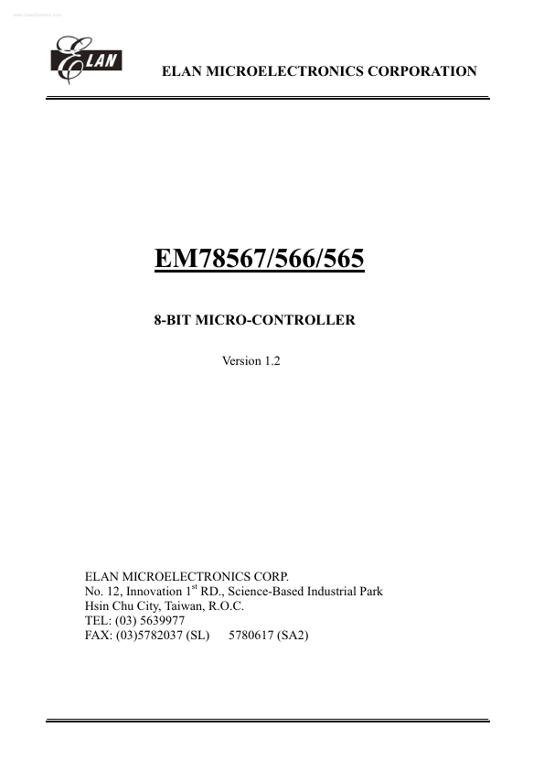 EM78567 ELAN Microelectronics