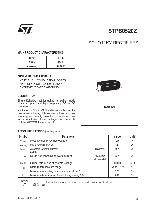 STPS0520Z ST Microelectronics