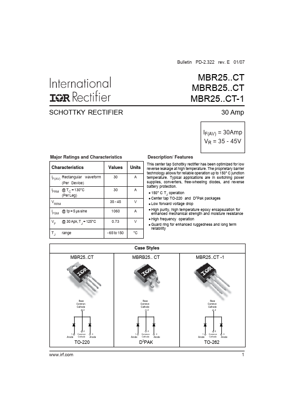 MBRB2545CT International Rectifier