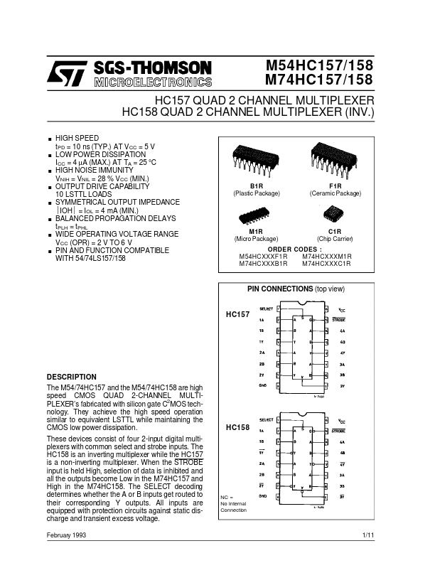M74HC158 ST Microelectronics