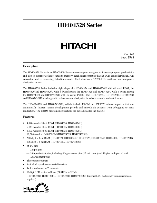 HD404328 Hitachi Semiconductor