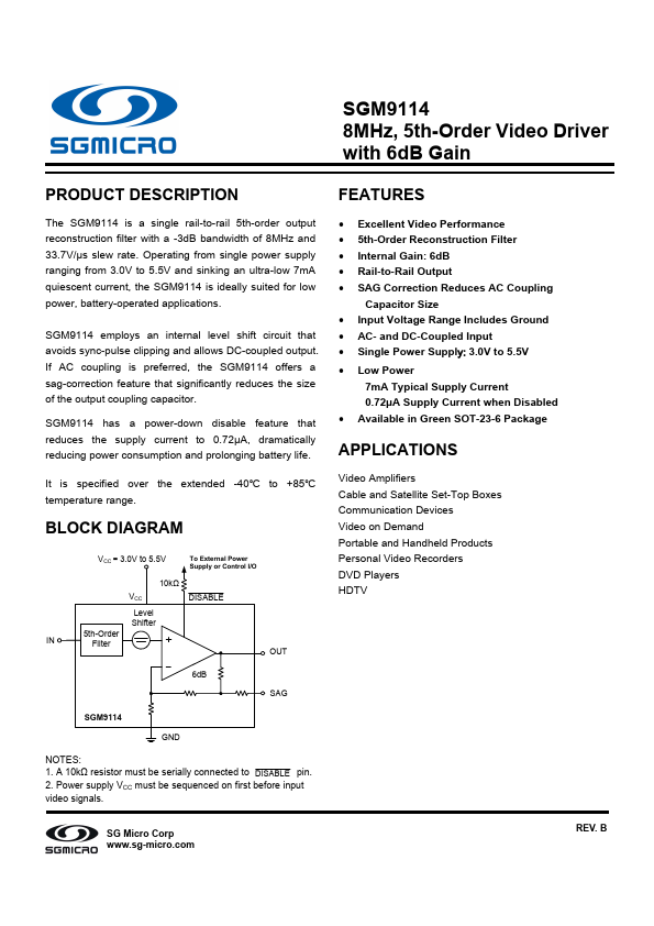 SGM9114 Shengbang Microelectronics