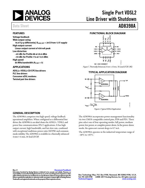AD8398A Analog Devices