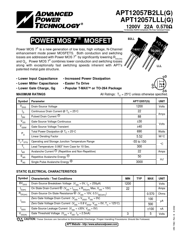 APT12057LLLG Advanced Power Technology