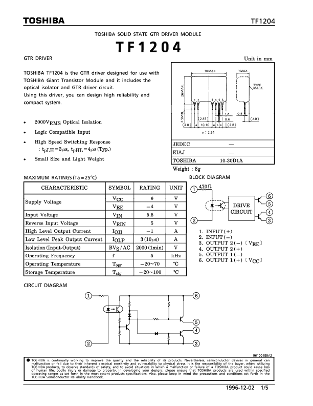 TF1204 Toshiba Semiconductor