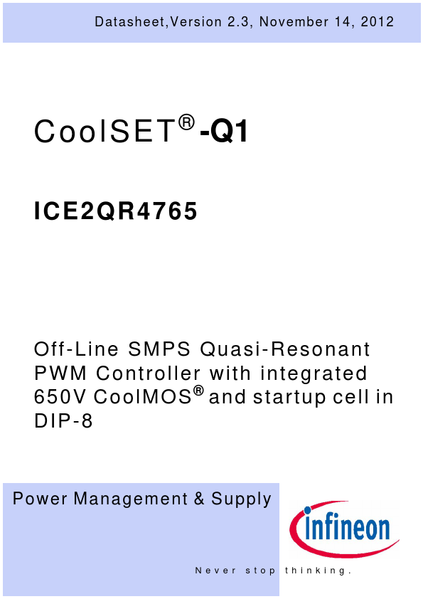 ICE2QR4765 Infineon Technologies