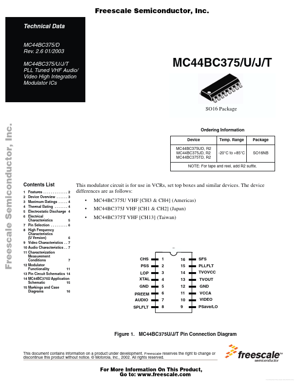 MC44BC375T Freescale Semiconductor