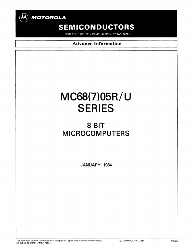 MC68705R Motorola