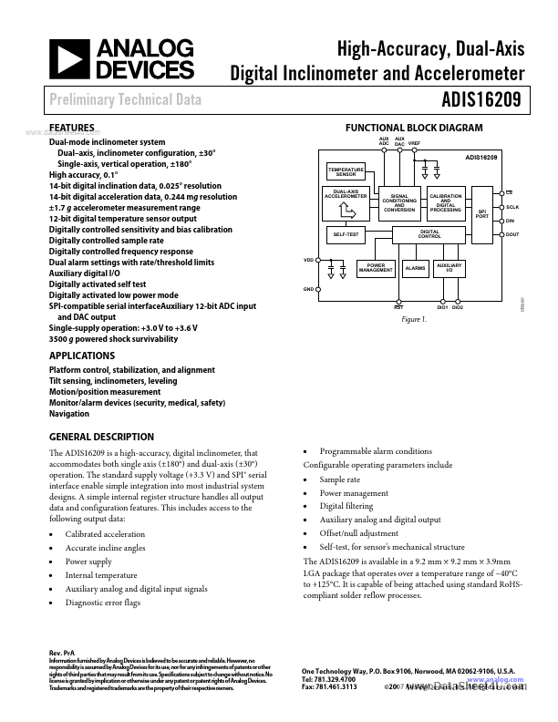 ADIS16209 Analog Devices