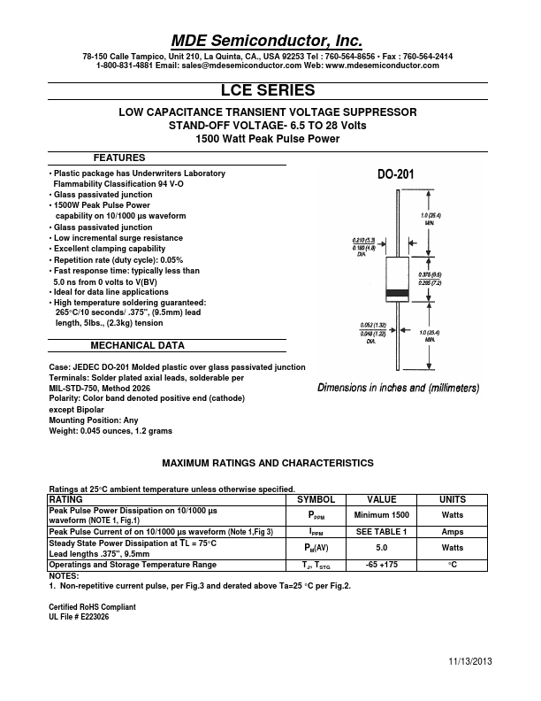 LCE28 MDE Semiconductor