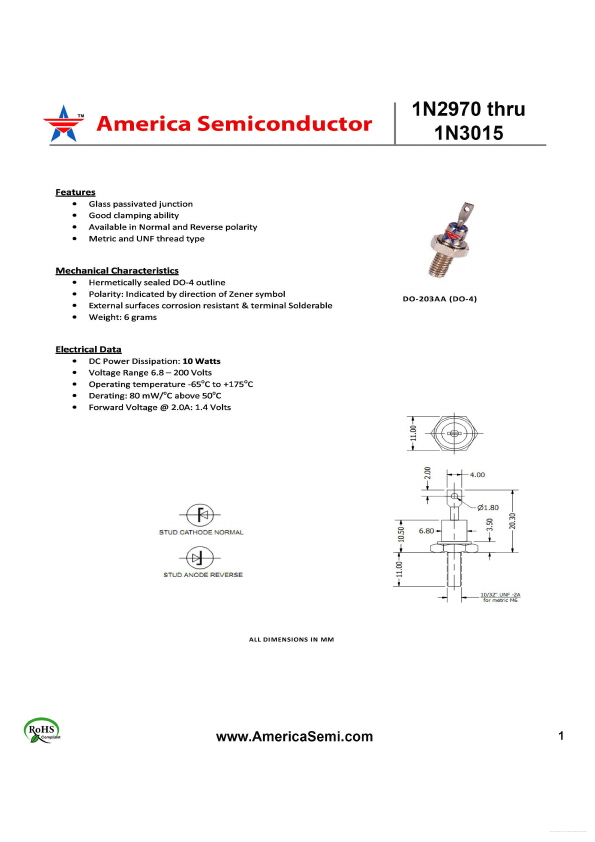 1N2994 America Semiconductor