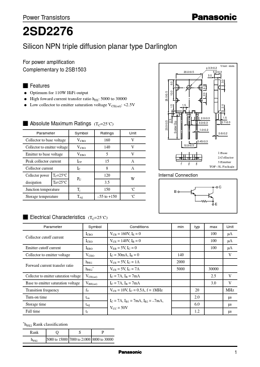 2SD2276 Panasonic Semiconductor
