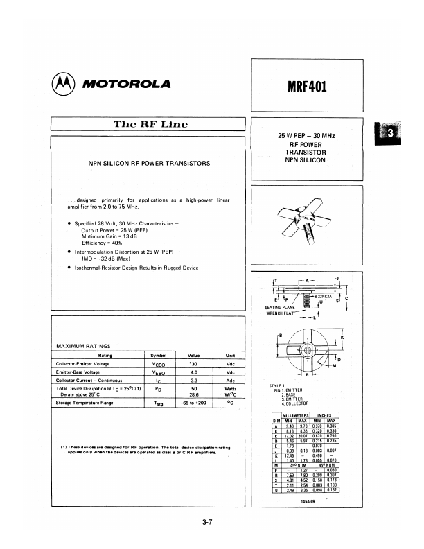 MRF401 Motorola