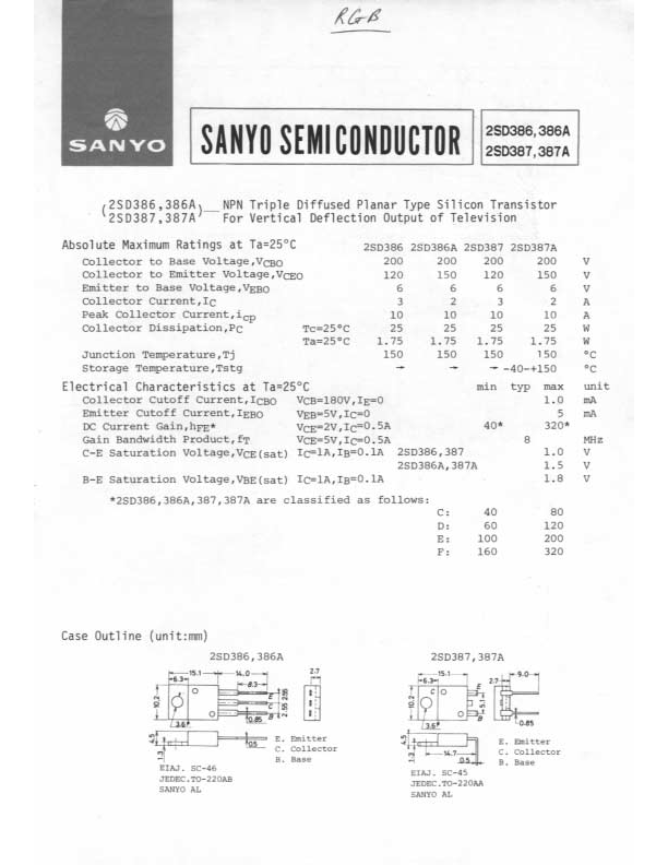 2SD386 Sanyo Semicon Device