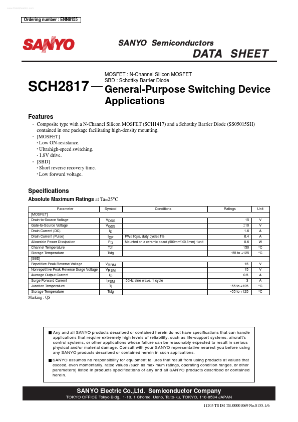 SCH2817 Sanyo Semicon Device