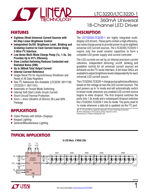 LTC3220-1 Linear Technology Corporation