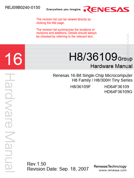 HD64F36109G Renesas Technology