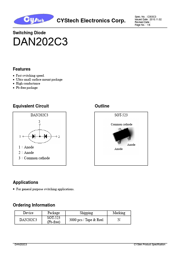 DAN202C3 CYStech Electronics