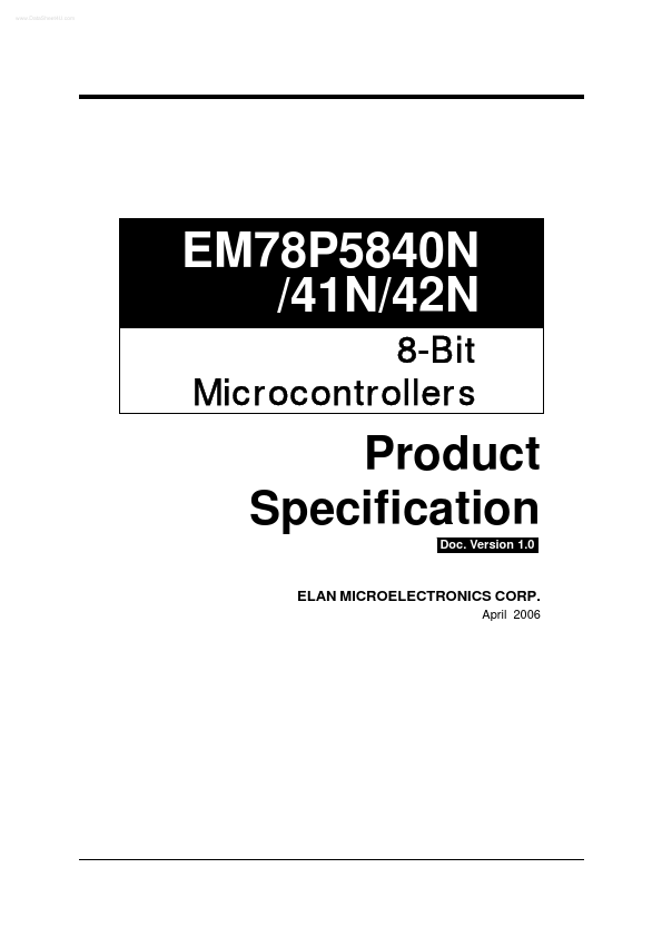 EM78P5840N ELAN Microelectronics
