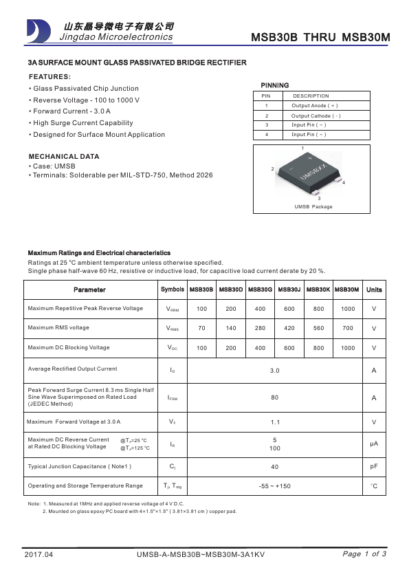 MSB30D Jingdao Microelectronics