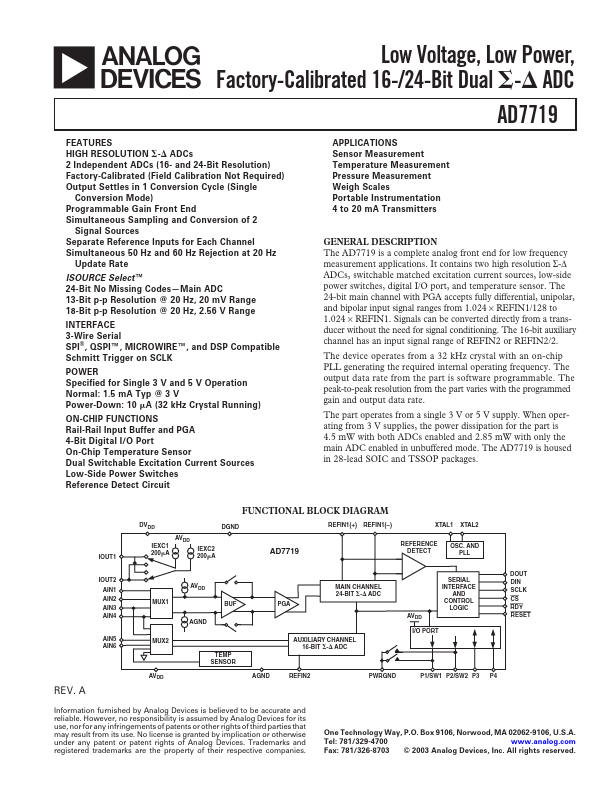 AD7719 Analog Devices