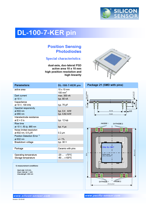 DL100-7-KER Silicon Sensor