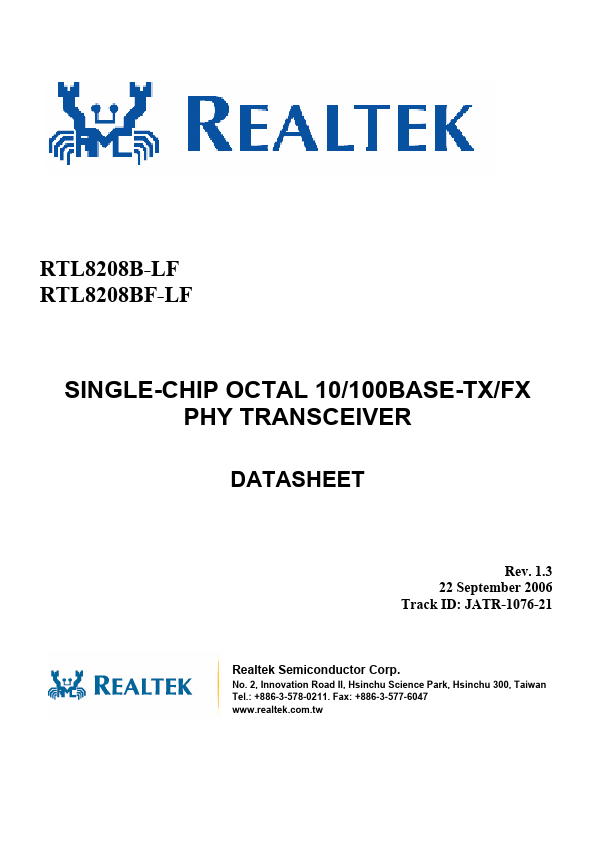 RTL8208B-LF Realtek Microelectronics