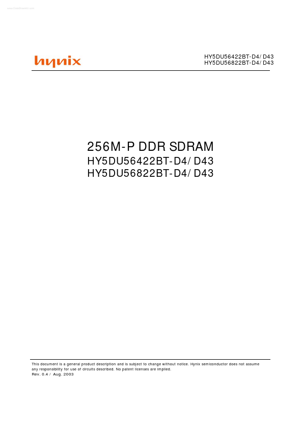 HY5DU56822BT-D43 Hynix Semiconductor
