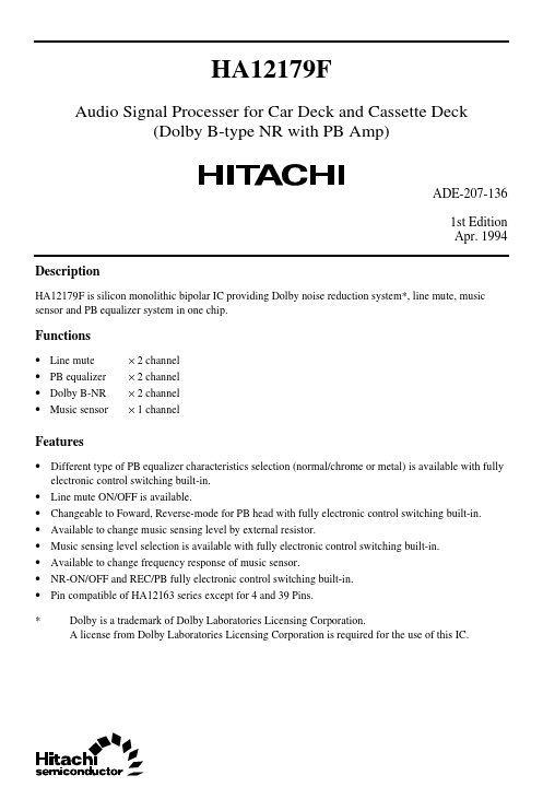 HA12179F Hitachi Semiconductor