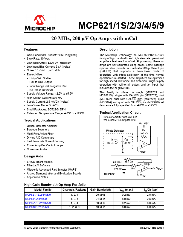 MCP621 Microchip Technology