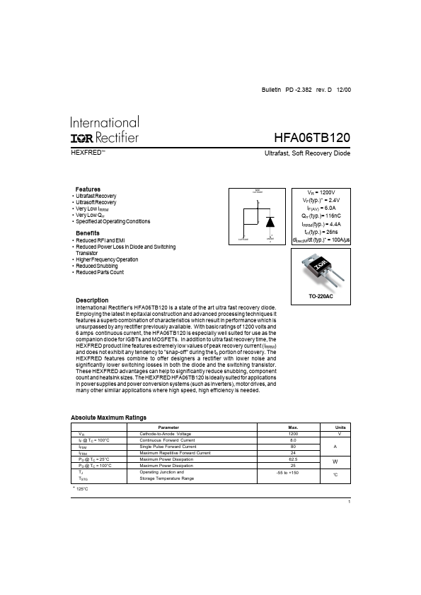 HFA06TB120 International Rectifier