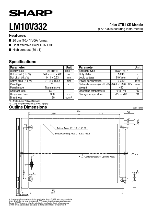 LM10V332 Sharp Electrionic Components