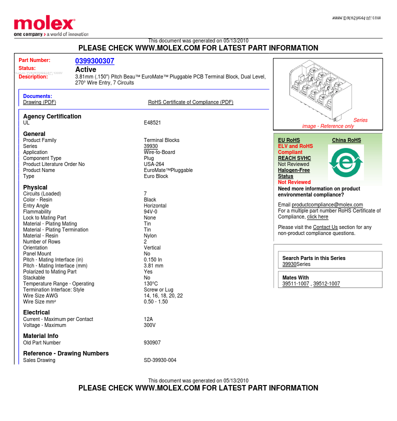 930907 Molex Electronics