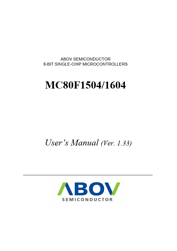 MC80F1504 ABOV SEMICONDUCTOR