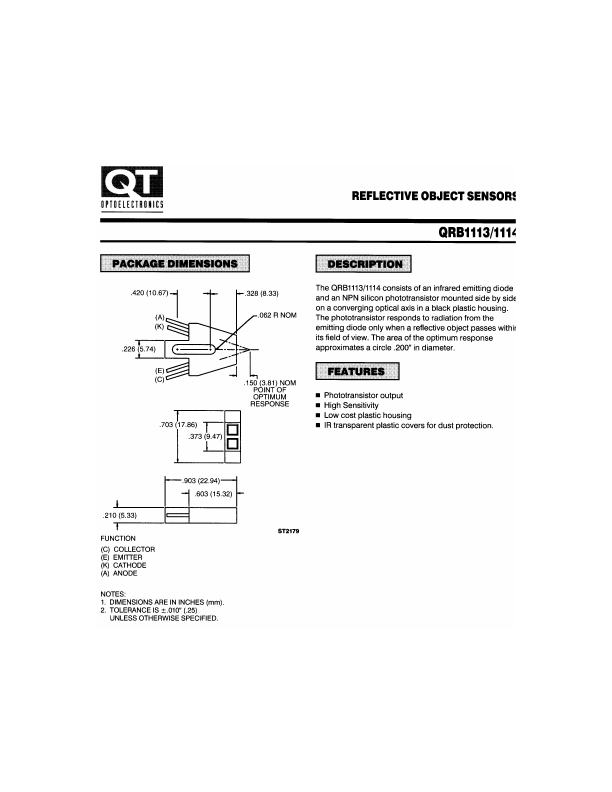QRB1114 QT Optoelectronics