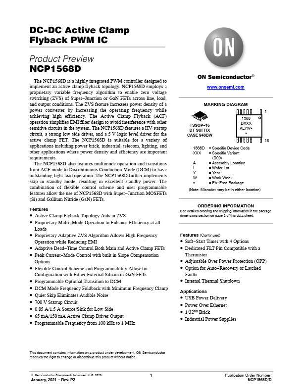 NCP1568D ON Semiconductor