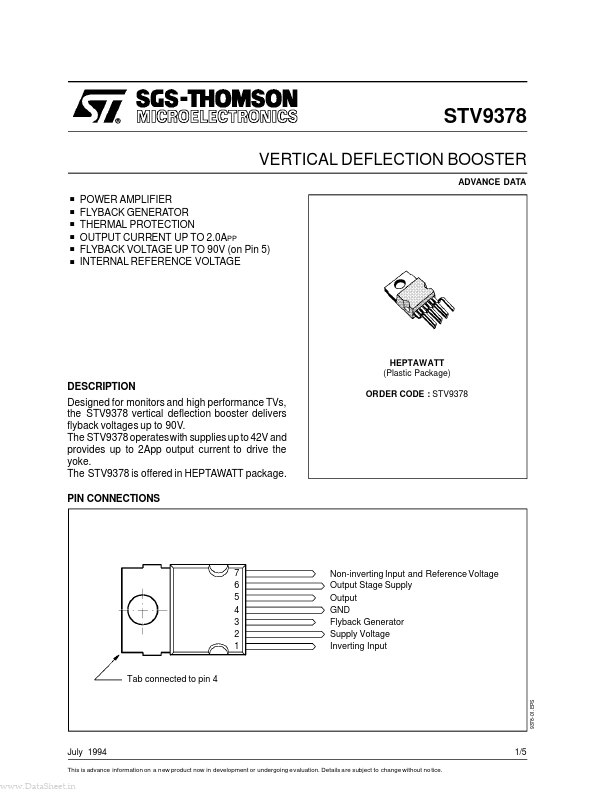 STV9378 STMicroelectronics
