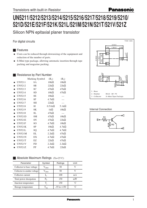 UN521T Panasonic Semiconductor